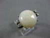 ESTATE LARGE 6.10CT DIAMOND & AAA OPAL 14KT WHITE GOLD 3D FILIGREE RING #26342