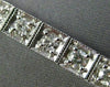 ESTATE WIDE 4CT DIAMOND 14KT WHITE GOLD SQUARE MILGRAIN CLASSIC TENNIS BRACELET