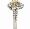 2.61CT WHITE & FANCY YELLOW DIAMOND 18KT 2 TONE GOLD HEART SHAPE ENGAGEMENT RING