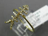 ESTATE WIDE .12CT ROUND DIAMOND 14KT YELLOW GOLD 3D LUCKY FISH SKELETON FUN RING