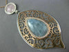 LARGE 1.2CT DIAMOND & AGATE & AQAUMARINE 14K WHITE & ROSE GOLD FILIGREE NECKLACE