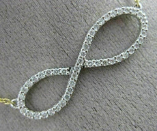 ESTATE LARGE .70CT DIAMOND 14KT TWO TONE GOLD 3D CLASSIC INFINITY LOVE NECKLACE