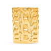 LARGE .19CT DIAMOND 14KT YELLOW GOLD 3D CUBAN LINK HUGGIE HOOP HANGING EARRINGS