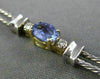ESTATE 1.15CT DIAMOND & AAA TANZANITE 14KT TWO TONE GOLD 3 STONE ROPE BRACELET