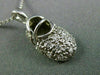 ESTATE .25 DIAMOND 14K WHITE GOLD BABY GIRL SHOE FLOATING PENDANT & CHAIN #19097