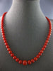 ANTIQUE LARGE & LONG AAA CORAL 14KT YELLOW GOLD GRADUATING LOVE NECKLACE #27556