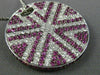 ESTATE LARGE 3.71CT DIAMOND & AAA PINK SAPPHIRE 18KT WHITE GOLD SUNBURST PENDANT