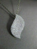 ESTATE .90CT DIAMOND 18KT WHITE GOLD WAVE PENDANT WITH CHAIN BEAUTIFUL #22308