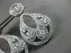 ANTIQUE LARGE 2.98CT DIAMOND 14KT WHITE GOLD FILIGREE FLORAL DROP EARRINGS 21706