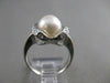ESTATE DIAMOND 8.5MM SOUTH SEA PEARL 18K WHITE GOLD HEART COCKTAIL RING 12M 6545