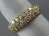ANTIQUE WIDE 3.50CT DIAMOND 18KT YELLOW GOLD MULTI ROW ETERNITY PAVE RING #19289