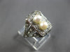 ANTIQUE .25CT OLD MINE DIAMOND & AAA SOUTH SEA PEARL 14KT WHITE GOLD RING #28167