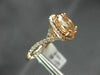 ESTATE LARGE 2.90CT DIAMOND & AAA MORGANITE 14KT ROSE GOLD OVAL ENGAGEMENT RING