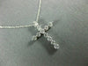 ESTATE .25CT DIAMOND 14KT WHITE GOLD 3D ROUND CLASSIC FLOATING CROSS PENDANT