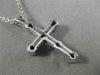 ESTATE LARGE .36CT DIAMOND 14KT WHITE GOLD CLASSIC ETOILE CROSS PENDANT #14131