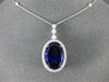 ESTATE EXTRA LARGE 32.4CT DIAMOND & AAA TANZANITE 18K WHITE GOLD LARIAT NECKLACE