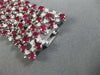 ESTATE LARGE 38.47CT DIAMOND & AAA RUBY 18K WHITE GOLD MULTI ROW TENNIS BRACELET