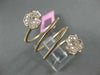 ESTATE WIDE .40CT DIAMOND 14KT ROSE GOLD 3D 3 CLOVER FLOWER FLEXIBLE LOVE RING