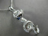 ESTATE LARGE .31CT DIAMOND & AAA SAPPHIRE 14KT WHITE GOLD SNAKE FLOATING PENDANT