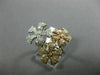 ESTATE LARGE .58CT ROUND DIAMOND 14K WHITE YELLOW & ROSE GOLD 3D FLOWER FUN RING