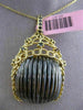 ESTATE LARGE .37CT BLACK DIAMOND 14KT BLACK & YELLOW GOLD WOVEN HANGING PENDANT