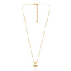 .18CT DIAMOND 14K YELLOW GOLD 3D LOCK & KEY HEART SHAPE ADJUSTABLE LOVE NECKLACE