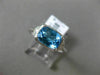 ESTATE 1.31CT DIAMOND & AAA BLUE TOPAZ 14K WHITE GOLD 3 STONE FILIGREE LOVE RING