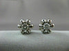 ANTIQUE .35CT DIAMOND SOLITAIRE FLOWER 14KT WHITE GOLD EARRINGS BEAUTIFUL! #6408
