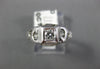 ANTIQUE .10CT OLD MINE DIAMOND 14KT WHITE GOLD 3D FILIGREE ENGAGEMENT RING #1571
