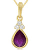.81CT DIAMOND & AAA RUBY 14KT YELLOW GOLD 3D PEAR SHAPE & ROUND FILIGREE PENDANT