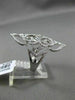 ESTATE LARGE .46CT ROUND DIAMOND 14KT WHITE GOLD OPEN FILIGREE FLUER DE LIS RING