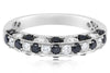 .70CT WHITE & BLACK DIAMOND 18KT WHITE GOLD 3D FILIGREE WEDDING ANNIVERSARY RING