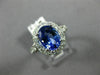 ESTATE LARGE 2.85CT DIAMOND & AAA TANZANITE 18KT WHITE GOLD HALO ENGAGEMENT RING