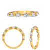 .60CT DIAMOND 14KT YELLOW GOLD MARQUISE 7 STONE SEMI ETERNITY ANNIVERSARY RING