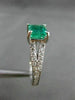 ESTATE 1.33CT DIAMOND & AAA EMERALD 14K WHITE GOLD LUCIDA ENGAGEMENT RING #22247