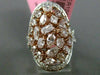 ESTATE EXTRA LARGE 3.71CT WHITE & PINK DIAMOND 18KT GOLD OVAL INFINITY LOVE RING