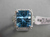ESTATE 8.36CTW DIAMOND & AAA BLUE TOPAZ 14KT WHITE GOLD HALO FILIGREE FUN RING