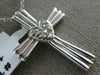ANTIQUE .10CT DIAMOND 14KT WHITE GOLD 3D CLASSIC PAVE HEART CROSS PENDANT #16637