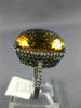 EXTRA LARGE 10.41CT DIAMOND & AAA CITRINE 14KT WHITE & BLACK GOLD FILIGREE RING