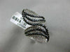 ESTATE MASSIVE 3.18CT WHITE & BLACK DIAMOND 14K WHITE GOLD 3D LEAF COCKTAIL RING