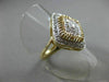 ESTATE LARGE .35CT DIAMOND 14K TWO TONE GOLD 3D SQUARE HALO FILIGREE RING #21995