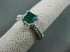 ESTATE 1.14CT AAA EMERALD & DIAMOND 14KT WHITE GOLD ENGAGEMENT RING #22248