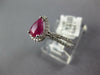 .94CT DIAMOND & AAA RUBY 14KT WHITE GOLD PEAR SHAPE & ROUND HALO FRIENDSHIP RING