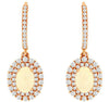 1.85CT DIAMOND & AAA OPAL 14KT ROSE GOLD 3D OVAL & ROUND FLOWER HANGING EARRINGS
