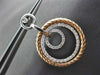ESTATE LARGE 1.0CT DIAMOND 14K WHITE & ROSE GOLD 3D CIRCLE OF LIFE HOOP EARRINGS