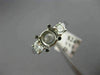 ESTATE .50CT DIAMOND 14KT WHITE GOLD 3 STONE SEMI MOUNT ENGAGEMENT RING #342
