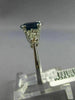 ESTATE 1.85CT DIAMOND & AAA OVAL CUT SAPPHIRE 14KT WHITE GOLD 3D ENGAGEMENT RING