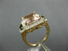 LARGE 4.82CT DIAMOND AAA MORGANITE & GARNET 14K ROSE 3D 3 STONE ENGAGEMENT RING