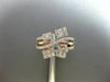 ESTATE .69CT DIAMOND 14KT WHITE & ROSE GOLD 3D MULTI ROW CRISS CROSS FUN RING