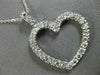 ESTATE .73CT DIAMOND 14KT WHITE GOLD CLASSIC OPEN HEART FLOATING PENDANT #18392